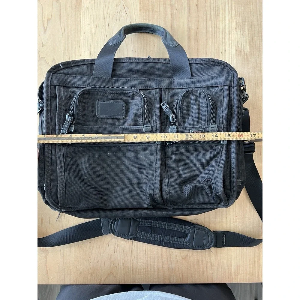 Tumi Alpha T-Pass Expandable Briefcase Laptop Bag Nylon Black 26145DH Reg $475